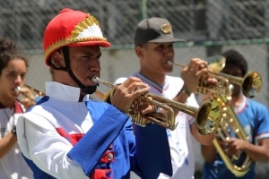 Ensaio de Fanfarras para o Desfile da Independência Colegio Estadual Manoel Novais Na foto: Icaro Maciel, estudante Foto: Elói Corrêa/GOVBA