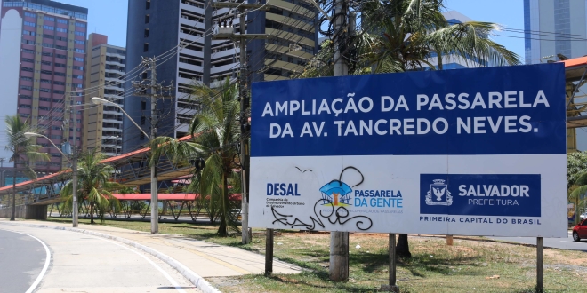 Prefeitura aguarda intervenção da Coelba para entregar passarela na Av. Magalhães Neto