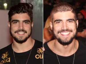 Caio Castro surge de visual novo na Bahia